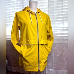 “Original Weatherproof Vintage” Ladies Yellow Hooded Rain Jacket, Small